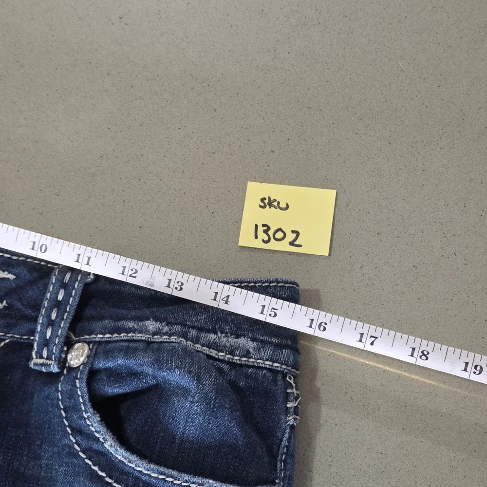 Miss‎ Me Bootcut Jeans JPW5066-2 Dark Wash Embellished Flap Pocket Womens 31